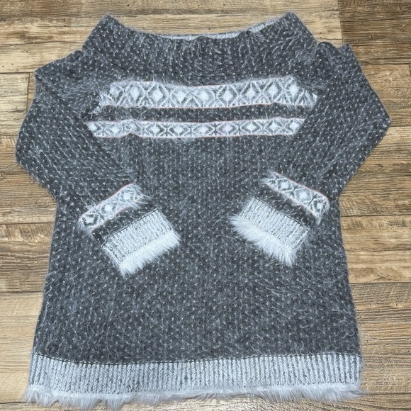 Anthropologie Sweaters - Sleeping On Snow Anthropologie Gray White Wool Blend Sweater‎ Women Medium Shirt